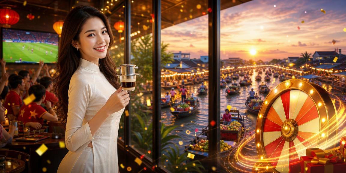 Bàn roulette trong không gian mang phong cách Hội An với cà phê Việt truyền thống – giải trí tại chỗ theo phong cách địa phương